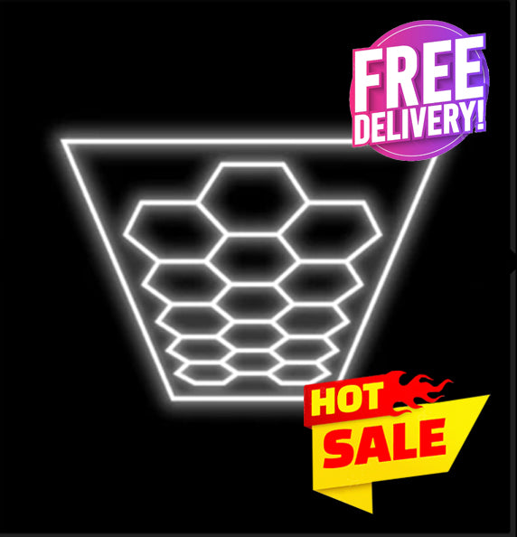 15 Hexagon LED Grid + Boarder